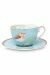 Floral Cappuccino Cup & Saucer Early Bird Blue
