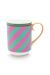 Pip Chique Stripes Mug Large Pink/Green 350ml