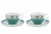 Blushing Birds Set of 2 Cappuccino Cups & Saucers blue