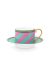 Pip Chique Stripes Cappuccino Cup & Saucer Pink/Green