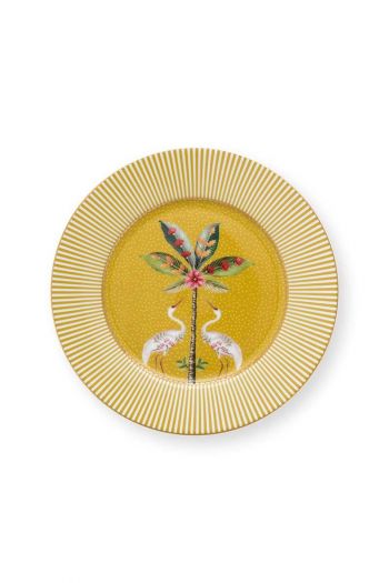 plate-la-majorelle-yellow-17-cm-heron-palm-tree-porcelain-pip-studio