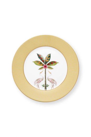 plate-la-majorelle-yellow-21-cm-heron-palm-tree-porcelain-pip-studio