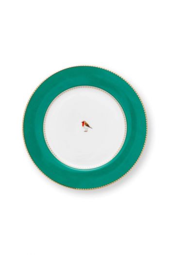 love-birds-breakfast-plate-green-21cm-robin-porcelain-pip-studio