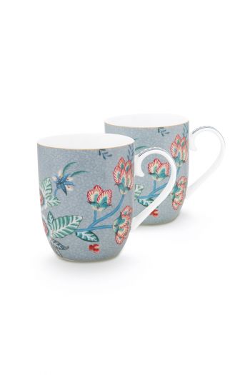 tasse-set/2-flower-festival-hellblau-blumenmuster-klein-145-ml-pip-studio