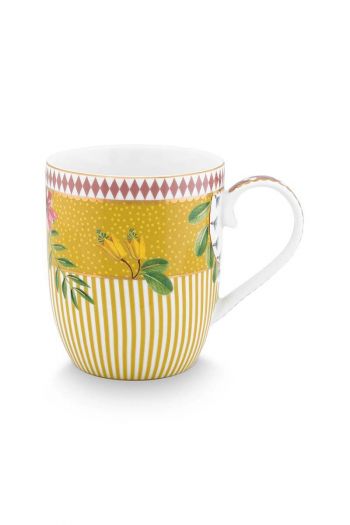 tasse-klein-la-majorelle-gelb-145-ml-streifen-punkte-blumen-porzellan-pip-studio