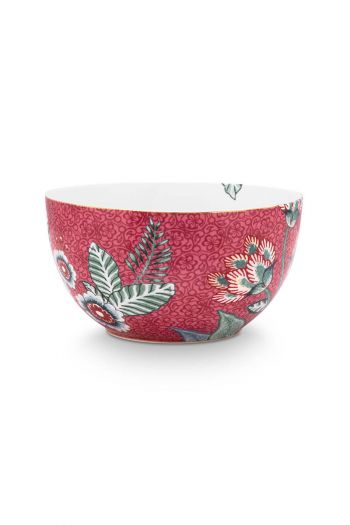 bowl-flower-festival-dark-pink-floral-print-pip-studio-12-cm