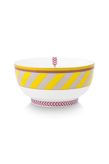 pip-chique-stripes-schale-gelb-15-5cm-streifen-porzellan-pip-studio