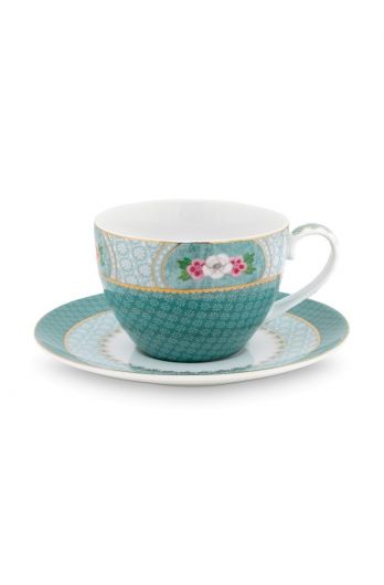 cappuccino-tasse-&-undertasse-blau-botanische-drunken-blushing-birds-pip-studio-280-ml