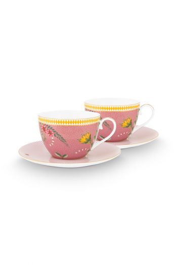 tasse-&-undertasse-set/2-cappuccino-la-majorelle-rosa-blumenmuster-280-ml-pip-studio