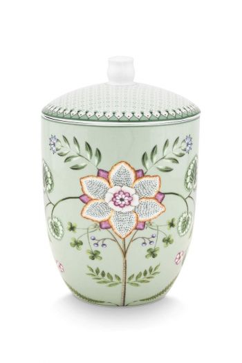 Pip-Studio-Storage-Jar-Lily&Lotus-Light-Green