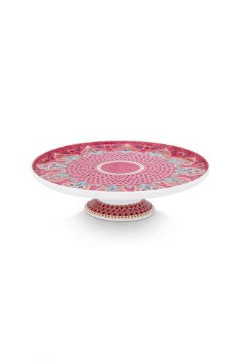 mini-cake-tray-flower-festival-dark-pink-scallop-print-pip-studio-21-cm