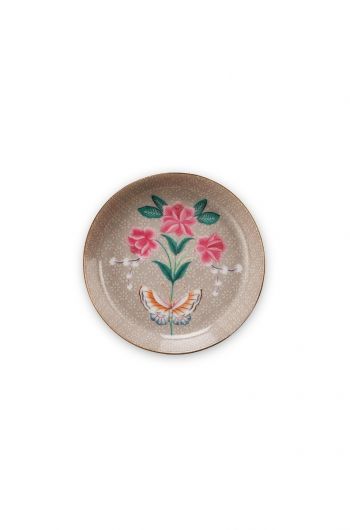 tea-tip-khaki-flower-butterfly-print-blushing-birds-pip-studio-18-cm