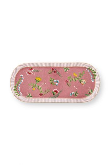 tortenteller-la-majorelle-rosa-botanische-drucken-pip-studio-33,3x15,5-cm