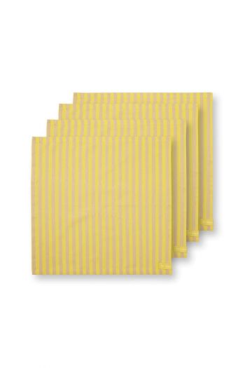 Set/4-Stripes-Servietten-Gelb 40x40cm-khaki-streifen-baumwolle-pip-studio