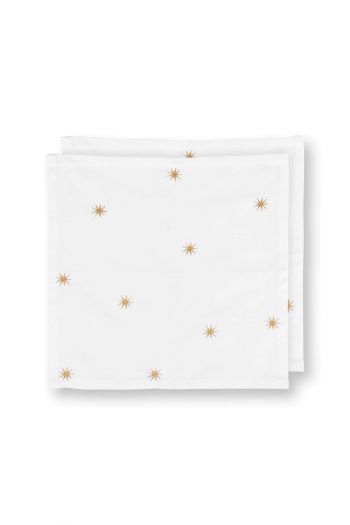 Pip-Studio-Set/2-Napkin-Embroidery-Stars-Gold