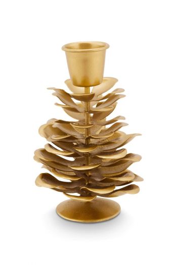 kandelaar-goud-dennenappel-vorm-metaal-11-cm-pip-studio-kerst-decoratie