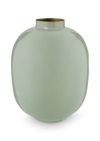 vase-metal-green-round-pip-studio-home-decor-32-cm