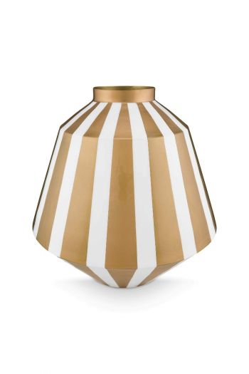 Pip-Studio-Vase-Metal-Stripes-White-Gold-35cm