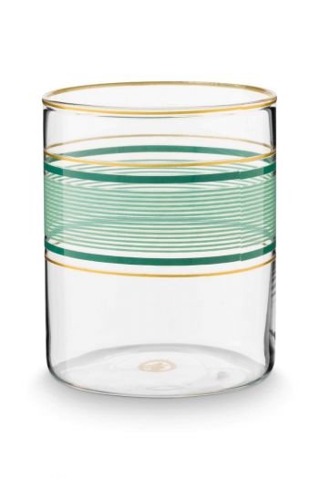 water-glass-chique-green-250ml-stripes-pip-studio