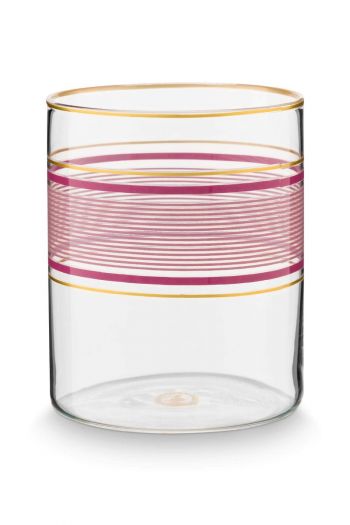 pip-chique-wasserglas-rosa-250ml-streifen-pip-studio