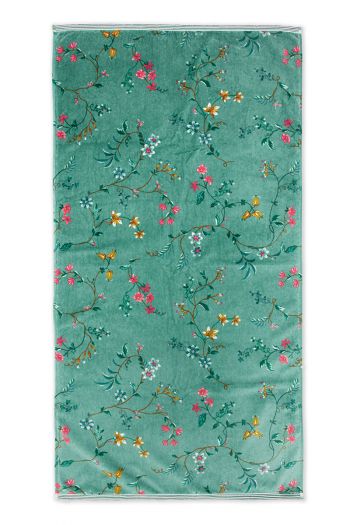 Handtuch-XL-blumen-drucken-grün-70x140-les-fleurs-baumwolle