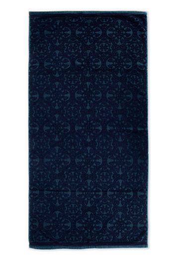 Handtuch-XL-barock-drucken-dunkel-blau-70x140-tile-de-pip-baumwolle