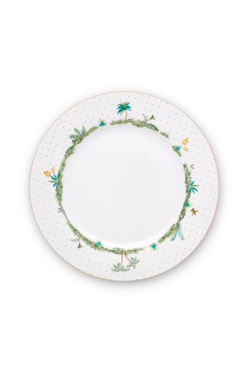 porcelain-plate-jolie-dots-gold-26.5-cm-6/24-white-flowers-pip-studio-51.001.252