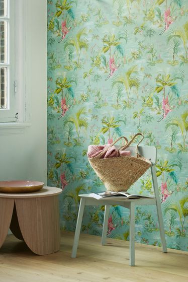 wallpaper-non-woven-vinyl-paradise-bird-palms-blue-pip-studio-palm-scene