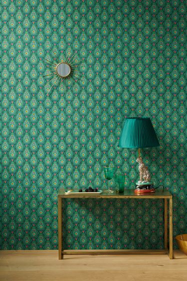 wallpaper-non-woven-vinyl-raindrops-flowers-green-pip-studio-raindrops