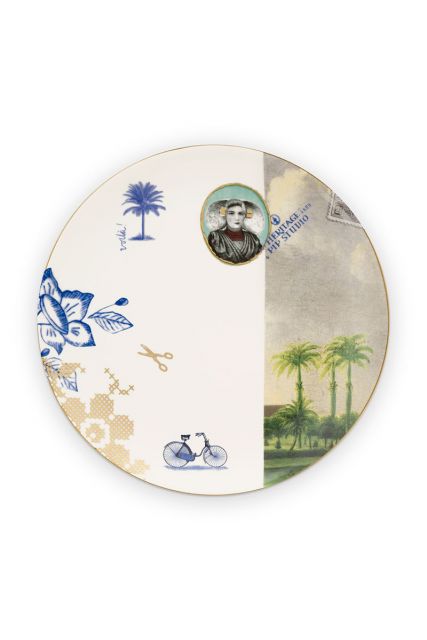 breakfast-plate-20-cm-white-palm-tree-print-heritage-pip-studio