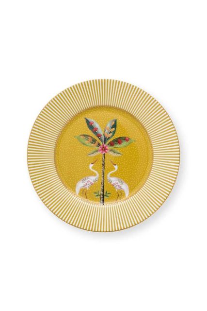 plate-la-majorelle-yellow-17-cm-heron-palm-tree-porcelain-pip-studio