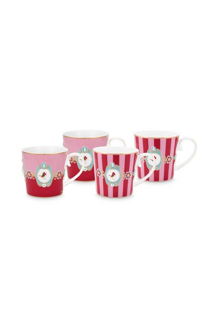 Mug-large-250-ml-set-4-mugs-red-pink-gold-details-love-birds-pip-studio-51.002.283