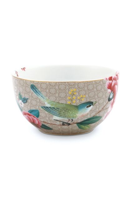 bowl-khaki-flower-birds-print-blushing-birds-pip-studio-12-cm