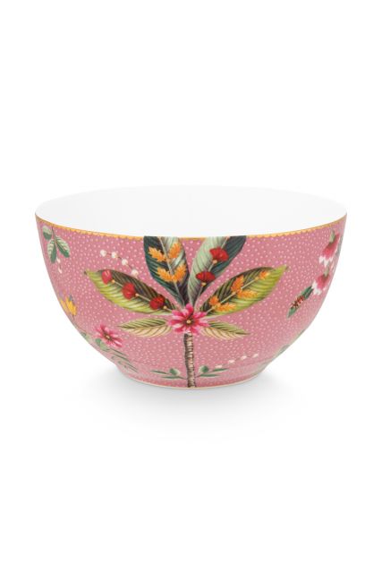 bowl-la-majorelle-pink-round-botanical-print-pip-studio-15-cm