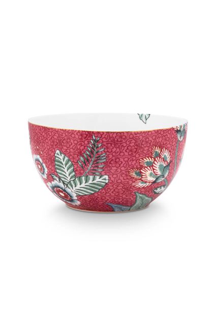 bowl-flower-festival-dark-pink-floral-print-pip-studio-12-cm