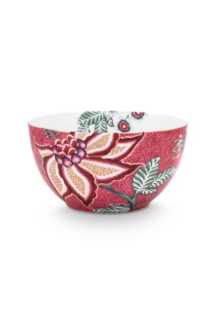 bowl-flower-festival-dark-pink-floral-print-pip-studio-15-cm