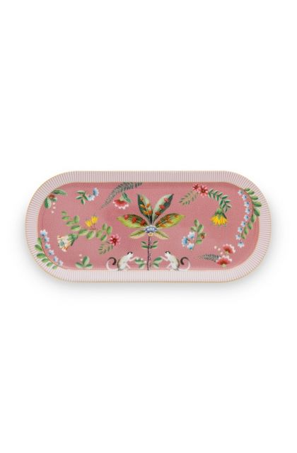 Torte-teller-33,3x15,5-cm-rosa-goldene-details-la-majorelle-pip-studio