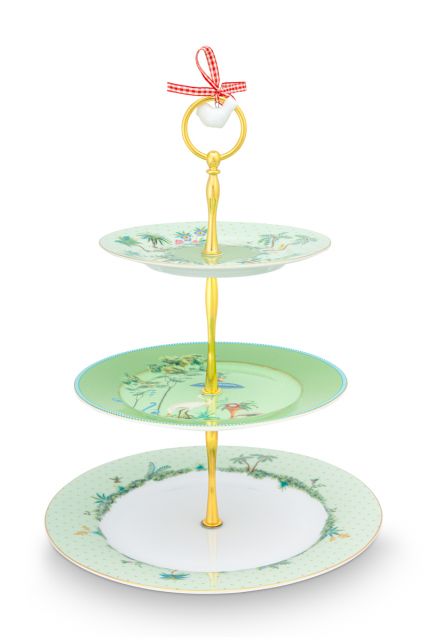 cake-stand-3-layers-jolie-green-pip-studio-17x21x26,5-cm