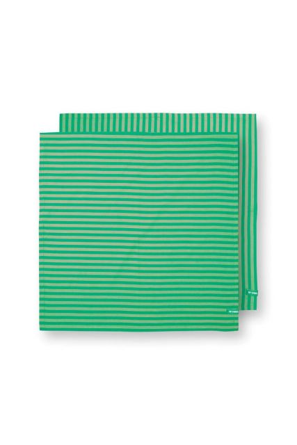 Set/2-Stripes-Geschirrtüchern-Grün-65x65cm-khaki-streifen-baumwolle-pip-studio