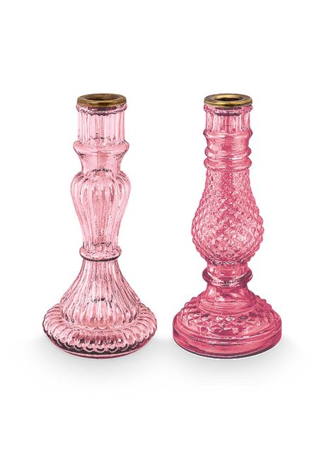 kerze-halter-glas-rosa-goldener-rand-wohn-accessoires-pip-studio-20-cm