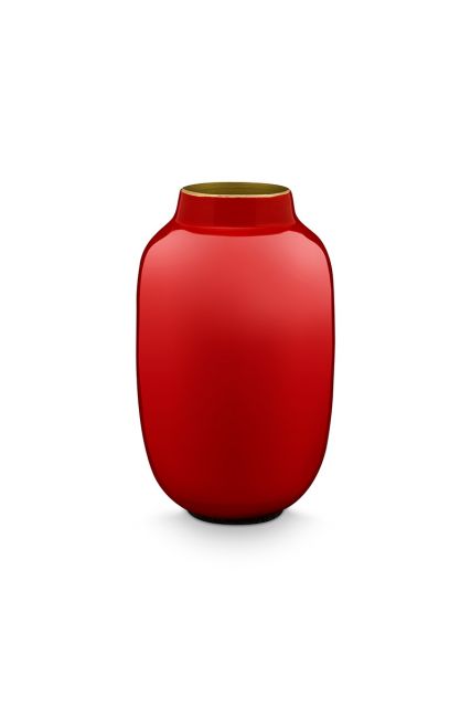 Mini-vase-rot-ovale-metall- Wohnaccessoires-pip-studio-14-cm