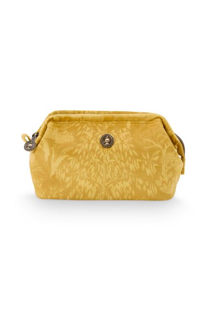 cosmetic-purse-origami-tree-yellow-velvet-small-19,5x12x8,5-cm