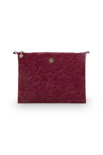 cosmetic-pouch-flat-small-red-quiltey-days-velvet-30x22x1-cm
