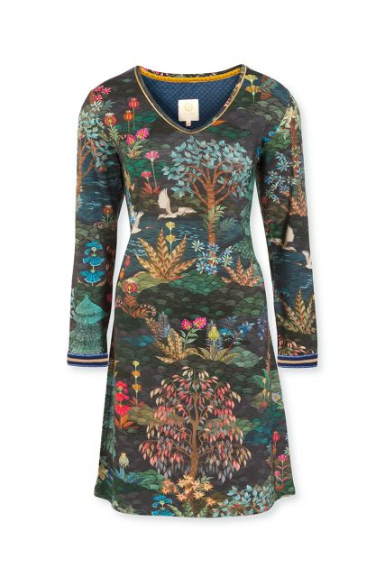Night-dress-long-sleeve-botanical-print-blue-pip-garden-pip-studio-xs-s-m-l-xl-xxl