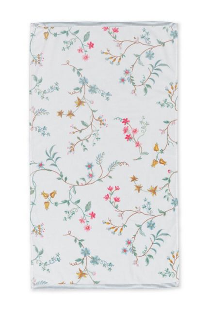 Bath-towel-floral-white-55x100-les-fleurs-pip-studio-cotton-terry-velour