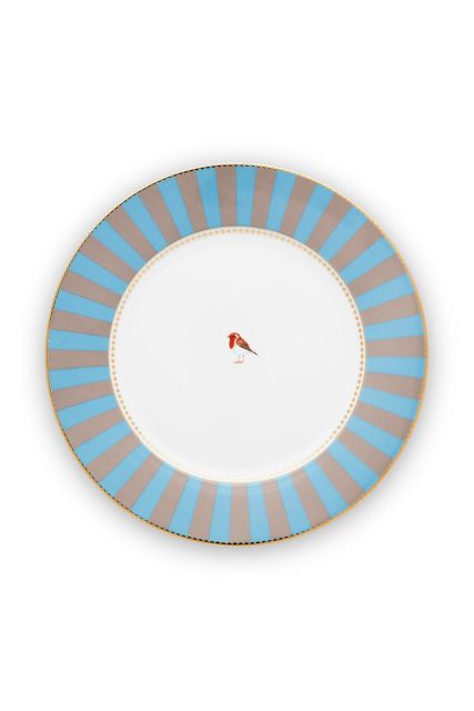 dinner-plate-love-birds-in-blue-and-khaki-with-bird-26,5-cm