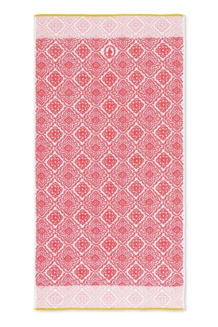Bath-towel-xl-dark-pink-bohemian-70x140-jacquard-check-pip-studio-cotton-terry-velour