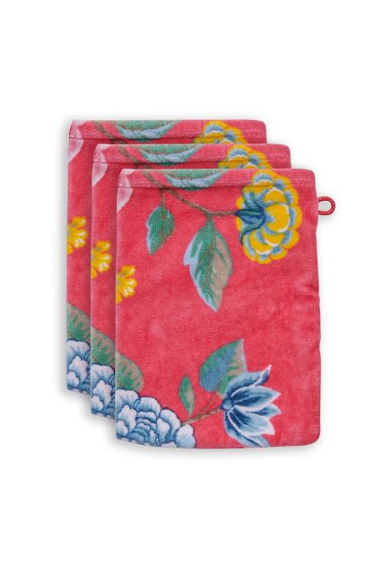 Washcloth-floral-set/3-print-coral-16x22-cm-pip-studio-good-evening-cotton