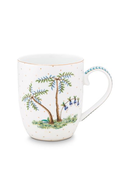 porcelain-mug-small-jolie-dota-gold-145-ml-6/48-white-palmtrees-pip-studio-51.002.241