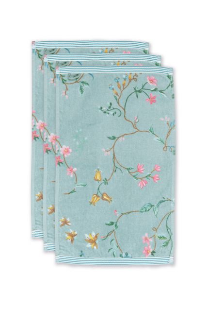 Guest-set/3-towel-floral-print-blue-30x50-cm-pip-studio-les-fleurs-cotton
